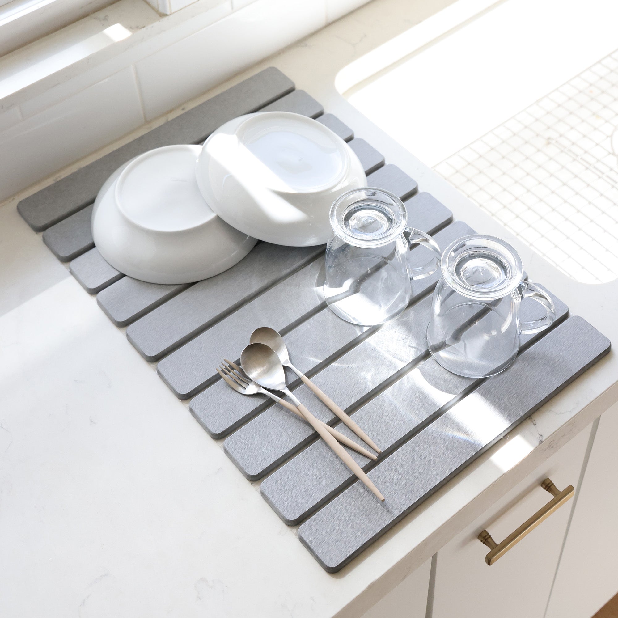 Stone Drying Dish Mat - Rollable